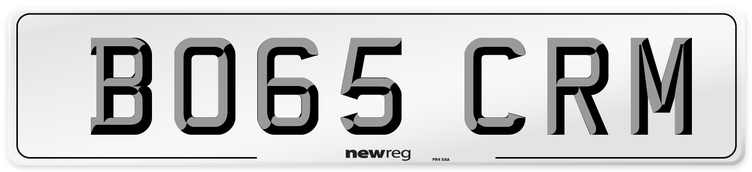 BO65 CRM Number Plate from New Reg